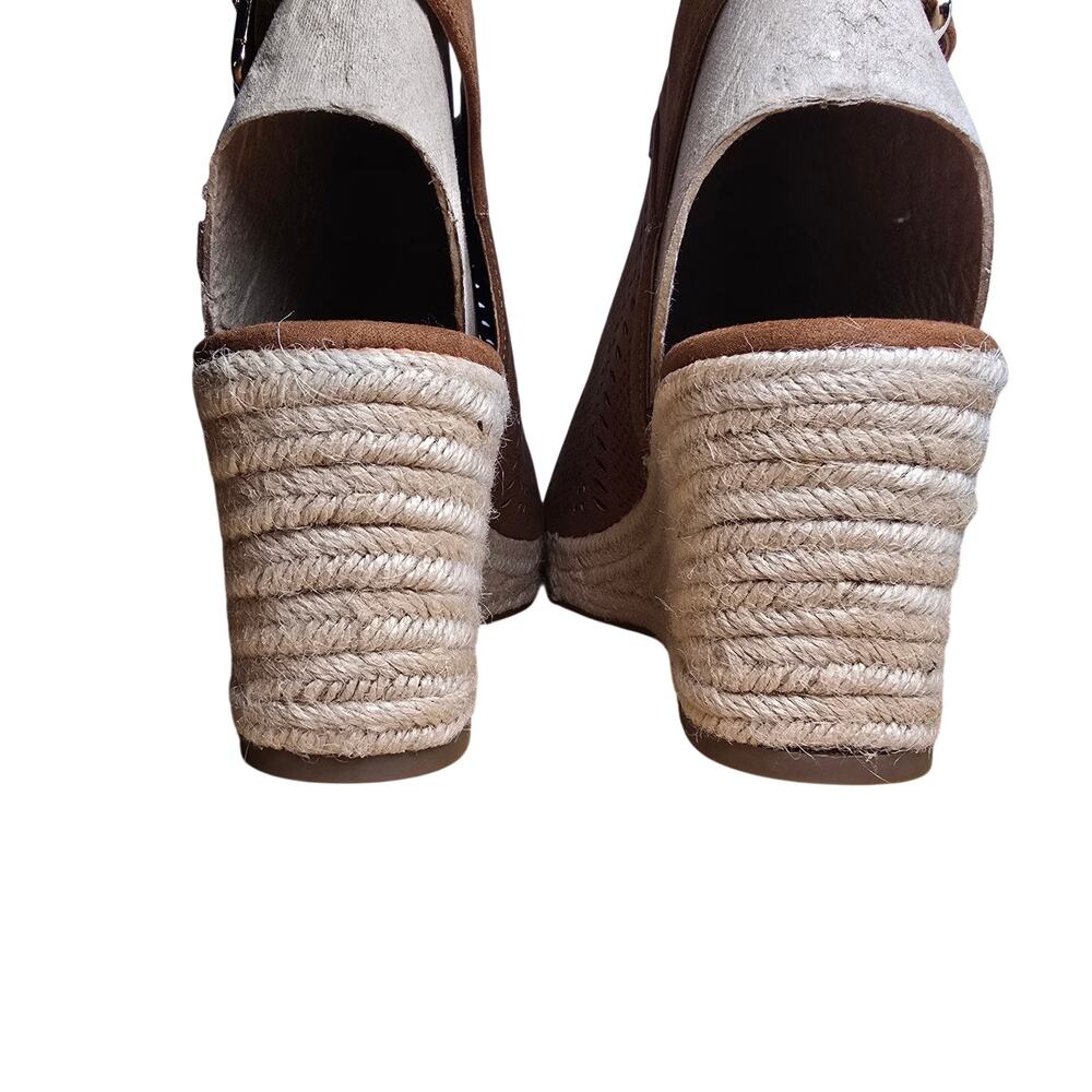 NEW Liz Claiborne LC Hanalei Cognac Womens Brown Wedge Heel Suede  Sz 10 - Picture 7 of 9